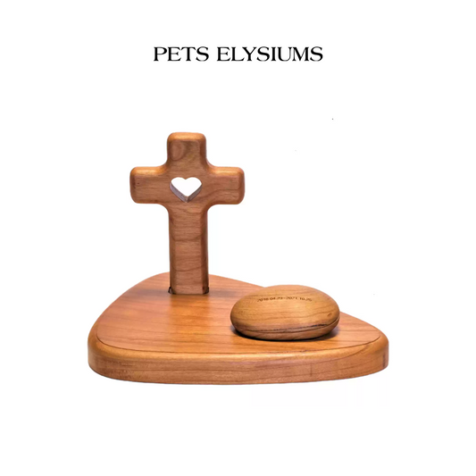 Customizable Love Cross Pet Ashes Memorial Holder