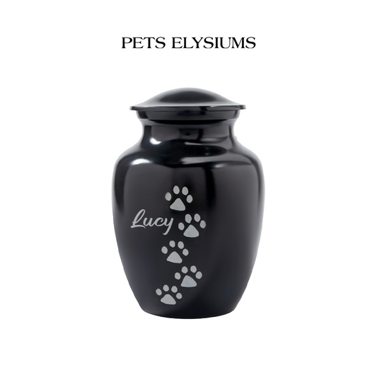 customizable engraved name paw print pet urns (2 colors available)